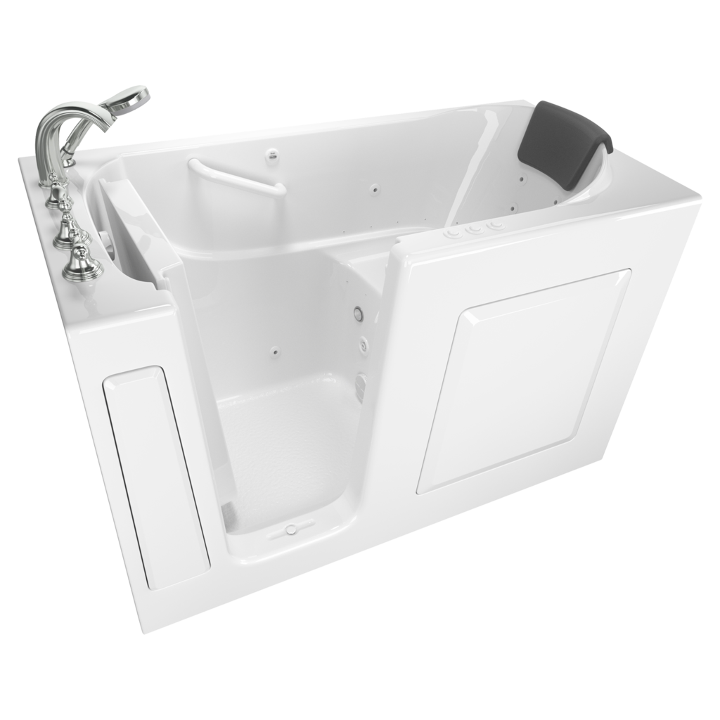 Gelcoat Premium Series 30 x 60 -Inch Walk-in Tub With Combination Air Spa and Whirlpool Systems - Left-Hand Drain With Faucet